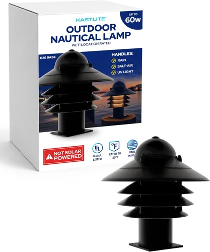 Vista 10 de KastLite Aplique Náutico de Pared para Exteriores - Farol Costero No Metálico Resistente al Óxido e Impermeable - Luminaria Certificada UL