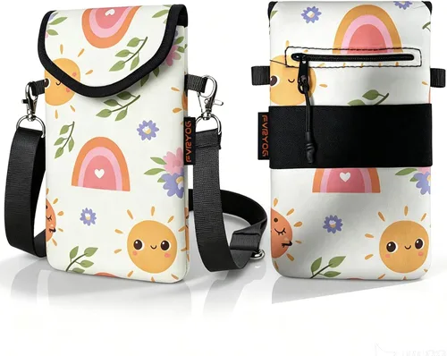 Vista 10 de Funda de neopreno para teléfono con correa cruzada y correa elástica Bear Woodland
