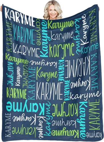 Vista 16 de Mantas personalizadas con nombres, regalos para bebés, niñas y niños, manta personalizada de vellón suave y sherpa con nombre para niños y adultos