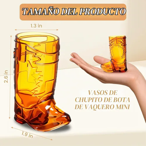 Vista 3 de SAIAOKJ Vasos de Chupito en Forma de Bota de Vaquero, 12 Piezas de 1 Onza Vasos de Chupito Mini de Plástico en Forma de Bota, Vasos de Plástico