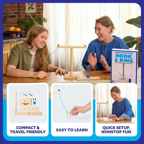 Vista 4 de Hook & Ring Family de Relatable, el emocionante juego de lanzamiento de anillos para reuniones familiares, grandes juegos para 2 jugadores