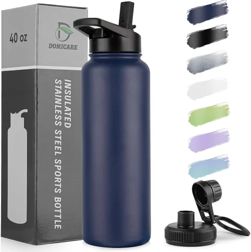 Vista 44 de DOMICARE Botella de agua para niños de 16 onzas para la escuela, de acero inoxidable, con aislamiento al vacío de doble pared, botella de agua