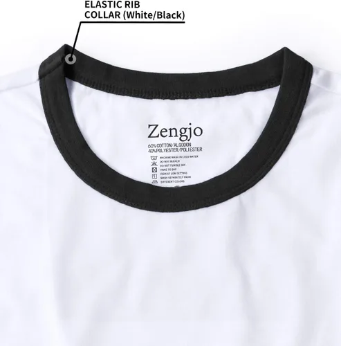 Vista 3 de Zengjo - Camiseta deportiva de manga corta y cuello redondo para hombre