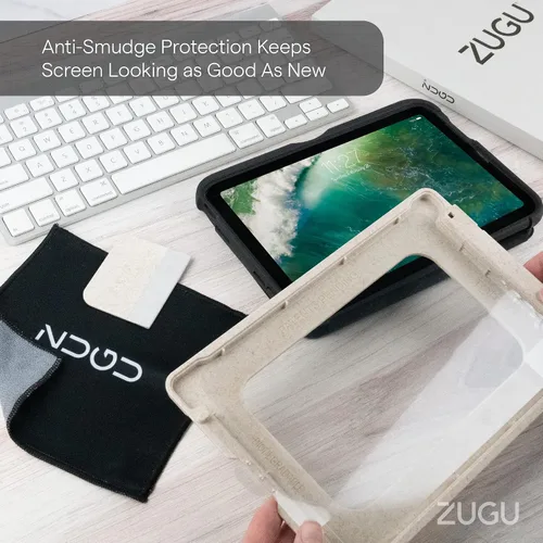Vista 5 de ZUGU CASE Protector de pantalla para iPad Mini 6 y 7, A17 Pro (A2567, A2568, A2569), película de vidrio templado resistente a arañazos, protector