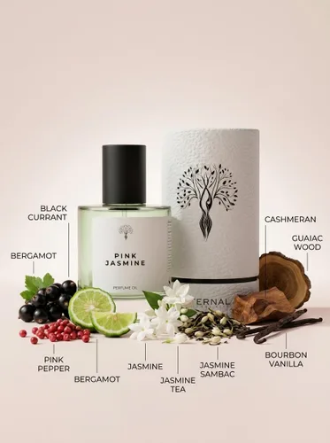 Vista 2 de Perfume de jazmín rosa para hombres de larga duración Eau de Parfum perfume de mujer sin alcohol Perfumes de lujo unisex para ella 1.0 fl oz