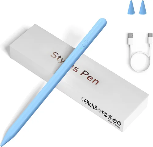 Vista 10 de Lápices stylus para pantallas táctiles, lápiz universal de punta fina para iPad con adsorción magnética, compatible con Blanco