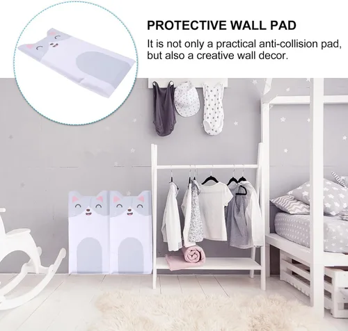 Vista 3 de Autoadhesivo 3D grueso acolchado de pared para habitación, calcomanías de pared anticolisión, diseño de dibujos animados, murales de papel tapiz