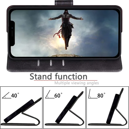 Vista 7 de SUANPOT Funda tipo cartera para iPhone 13 Pro Max 6.7 5G con bloqueo RFID, tarjetero y tarjetero, de piel sintética, a prueba de golpes, para Apple