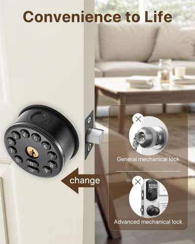 Vista 7 de Cerradura de puerta inteligente con huellas dactilares con teclado, control de aplicación, desbloqueo automático, cerrojo electrónico para puerta