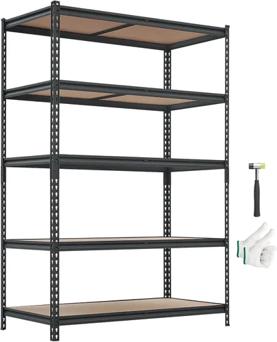 Vista 15 de VEVOR Storage Shelves, 5-Tier Adjustable, 2000 lbs Capacity, Heavy Duty Garage Storage Shelving Unit, Metal Utility Rack Shelf, for Kitchen Pantry