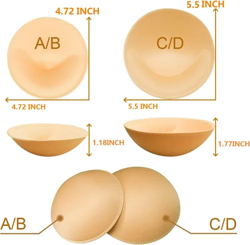 Vista 3 de TopBine 3 pares de almohadillas redondas de brasier insertadas en el pecho para coser en copas de brasier para mujer