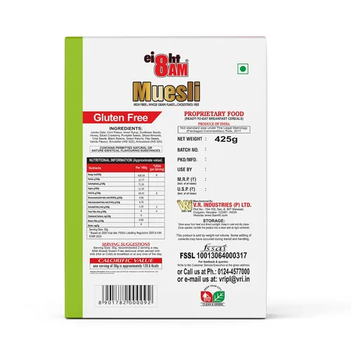 Vista 2 de 8AM Muesli Frutas secas sin gluten y una mezcla de nueces y semillas tostadas con miel