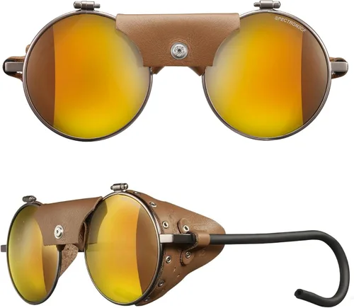 Vista 7 de Julbo Gafas de sol Vermont Glacier para hombres y mujeres con protectores laterales de cuero para senderismo, esquí, senderismo - 100% protección UV