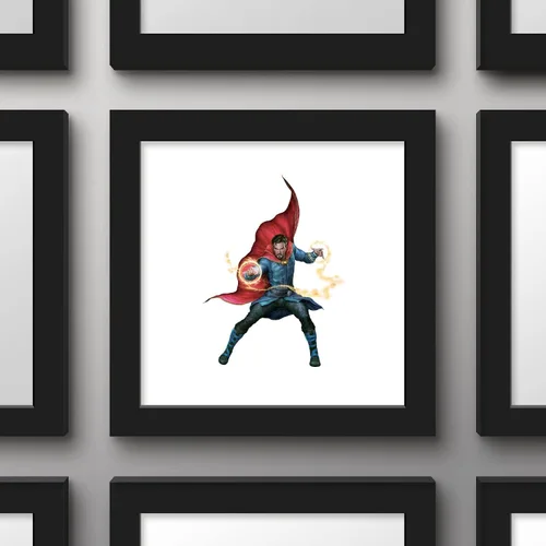 Vista 3 de Trends International Gallery Pops Marvel Comics Avengers - Póster de pared de Doctor Strange, 12 x 12 pulgadas, versión enmarcada en negro