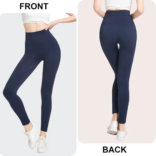 Vista 4 de KKP Pantalones de yoga de cintura alta para mujer, control abdominal, ejercicio, correr, yoga