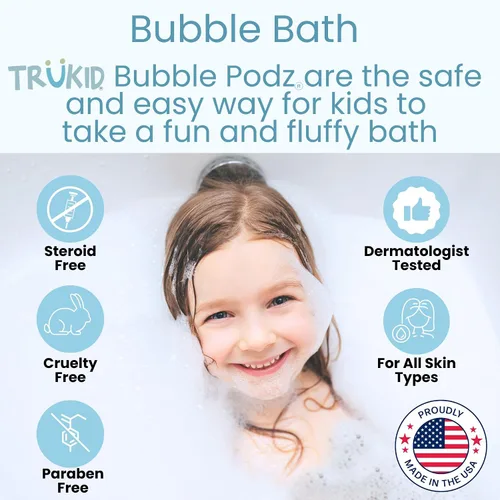 Vista 2 de TruKid Bubble Podz - Baño de burbujas para niños, niños pequeños y bebés, bomba de baño suave y refrescante sin lágrimas para piel sensible