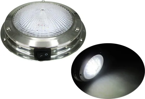 Vista 14 de Pactrade Marine Luz de Cúpula 12V - Lente de 3 Pulgadas, LED Blanco Cálido Luz de Barco de Acero Inoxidable con Interruptor de Palanca Integrado