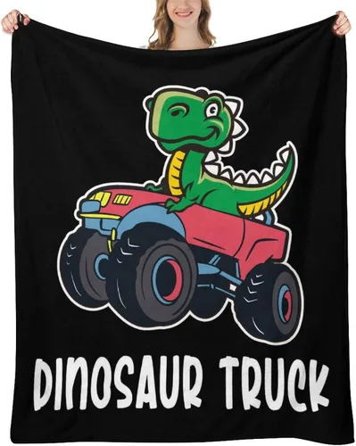 Vista 13 de Manta de dinosaurio de camión para niños y adultos, acogedora y suave para sofá, cama, manta deportiva de franela para cumpleaños para invierno, 30