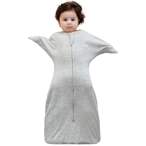 Vista 23 de PuppyPaws - Saco de dormir para bebé, 1.5 TOG, envolvente de transición con mangas largas con brazos hacia arriba y puños de manoplas, saco de Verde