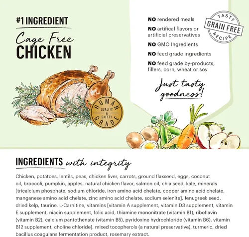 Vista 3 de The Honest Kitchen Whole Food Clusters - Alimento seco para perros sin granos para cachorros, bolsa de 1 libra (paquete de 2)
