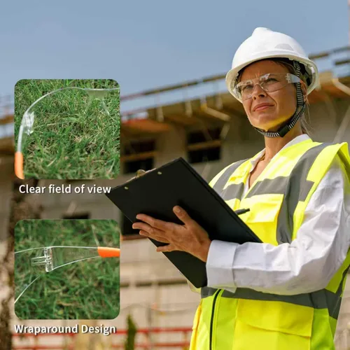 Vista 8 de Salfboy Anti Fog Wraparound Safety Glasses Bulk, ANSI Z87.1 Certified for Construction, Yard Work, Laboratories