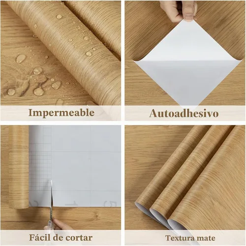 Vista 7 de practicalWs Papel de contacto de grano de madera para despegar y pegar
