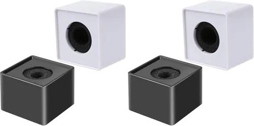 Vista 7 de 2 piezas portátil cuadrado en forma de cubo micrófono entrevista micrófono bandera bandera logo superior ABS material, blanco y negro