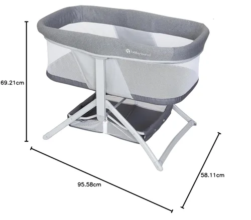Vista 10 de Baby Trend Cuna mecedora 2 en 1 de plegado rápido, gris piedra sombra