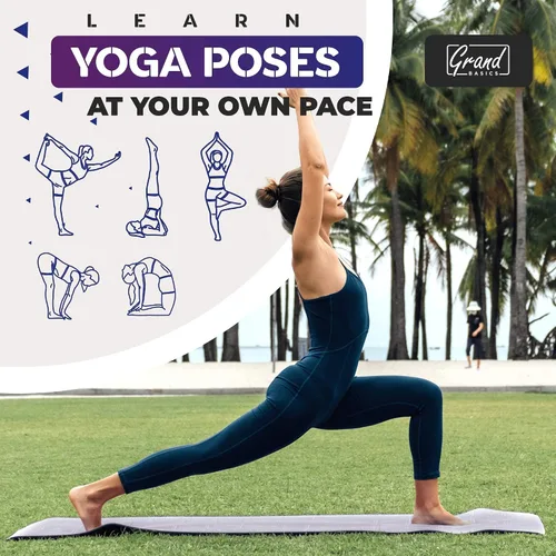 Vista 8 de 2 tapetes de yoga instructivos con correa de transporte