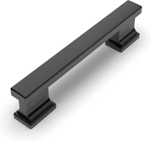 Vista 24 de Amerdeco - Paquete de 6 perillas en negro mate para gabinete, un solo orificio de 1.46 pulgadas, manijas para armarios, tiradores rectangulares