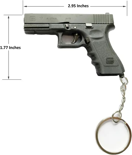 Vista 6 de Mini llavero de pistola, llavero con forma de pistola, llavero táctico pequeño con forma de pistola, regalo con colgante en forma de armas, llaveros