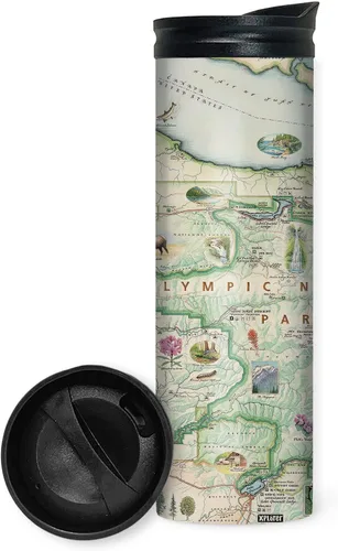 Vista 19 de Xplorer Maps 1000 Islands Map - Vaso de viaje de 16 onzas con tapa resistente a derrames, vaso de café aislado al vacío de acero inoxidable