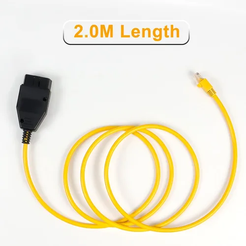 Vista 2 de AUTOXBERT ENET ESYS - Cable de interfaz Ethernet a OBD de 6.6 pies/6.6 ft para codificación BMW Serie F compatible con E-SYS ICOM ISTA+ Bootmod3