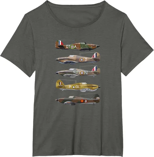 Vista 11 de Hawker Hurricane is a British WW2 camiseta de aviones de combate Negro