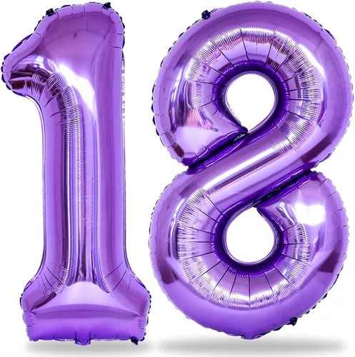Vista 96 de Globos negros del número 10 para decoraciones de cumpleaños número 10, globos de helio de mylar de lámina de 40 pulgadas negros del número 1 & 0
