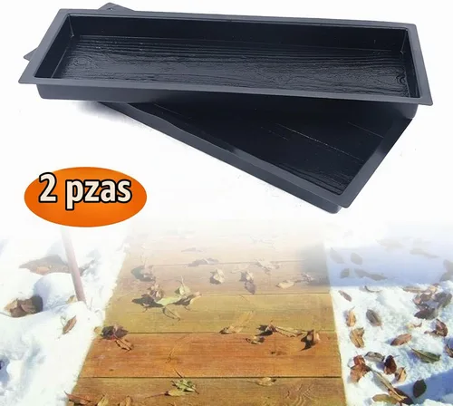 Vista 4 de Juego de 2 moldes de hormigón de piedra escalonada, juego de tablas de madera viejas de 23 pies, tablero de madera, molde de cemento para hormigón