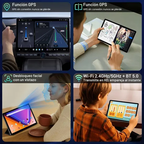 Vista 8 de Tablet Android 16 de 11 pulgadas con Gemini AI, tabletas de pantalla FHD de 2K, 36 GB de RAM 256 GB ROM, Octa-Core T615, 2 en 1 con teclado, 8000