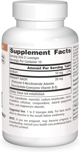 Vista 3 de Source Naturals NADH 10 mg, aumenta la energía y el estado de alerta mental - 20 pastillas