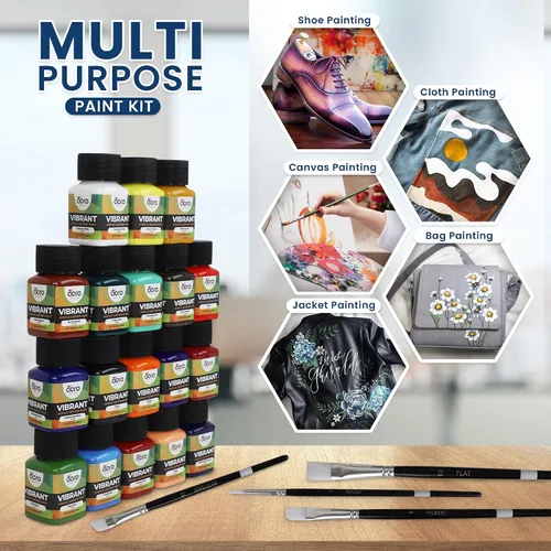 Vista 5 de Pintura acrílica para cuero para zapatos, kit de pintura de cuero de 18 colores con 5 pinceles de pintura (desmaquillante y acabado no incluidos)