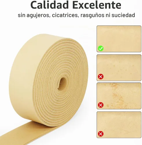 Vista 5 de ABIDISO Correa de piel sintética de 1 pulgada de ancho y 90 pulgadas de largo, cuero suave para proyectos de manualidades, tiras de cinturón