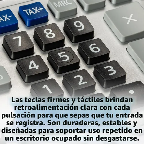 Vista 3 de Victor Calculadora de escritorio grande de 16 dígitos de doble alimentación, plata/azul (6700)