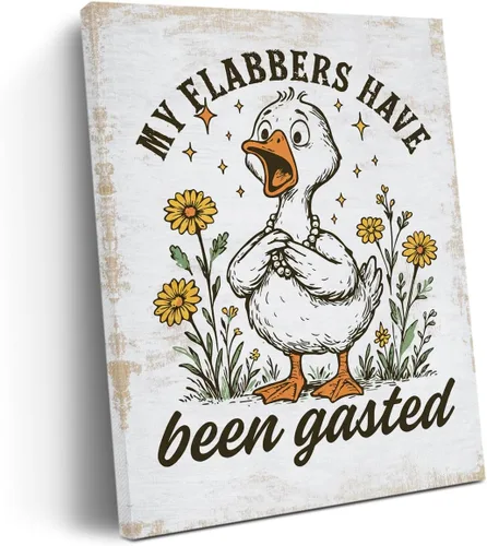 Vista 11 de Divertida decoración de pared en lienzo con diseño de pollo, diseño de pollo, bonito póster con marco de gallina floral campestre, pintura artística