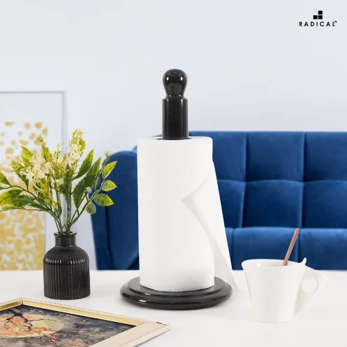 Vista 6 de Radicaln Toallero de papel de mármol para encimera de 12,5 "dispensador de Negro