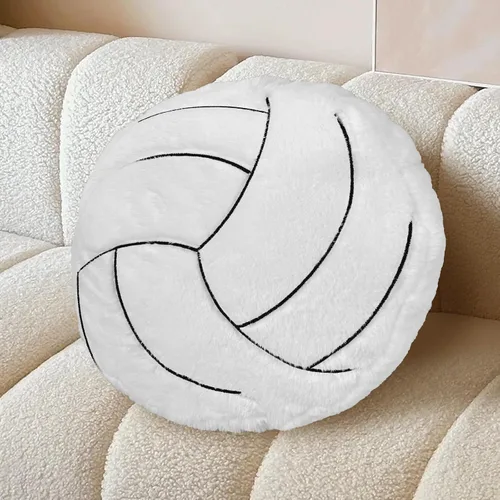 Vista 8 de Paquete de 2 almohadas de béisbol de felpa, suaves y esponjosas redondas con forma de béisbol para habitación de niños, decoración de sofá y cama