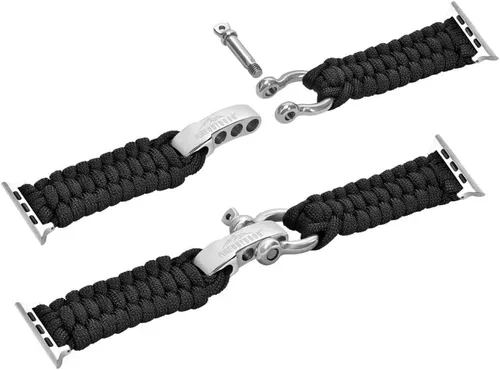 Vista 5 de Monoprice Apple Watch - Pulsera de supervivencia de paracaídas con cierre de acero inoxidable, funciona con caras de reloj Apple Watch Series 1, 2