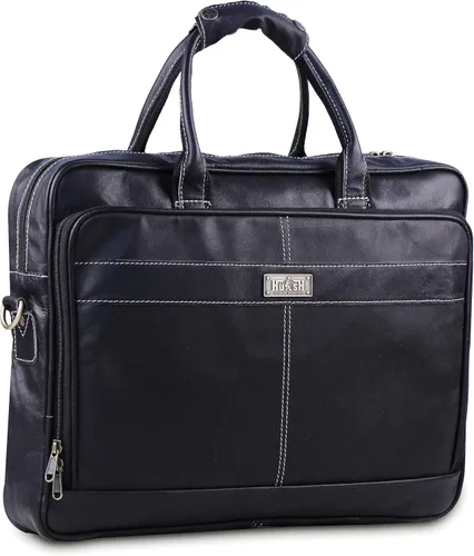 Vista 4 de 18 pulgadas cuero portátil bolsa para ordenador bolsa para hombre - Maletines de cuero genuino flexible para hombres w/acolchado portátil caso cuero