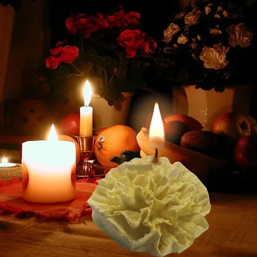 Vista 6 de Molde de jabón de silicona con flor de clavel para velas y chocolate
