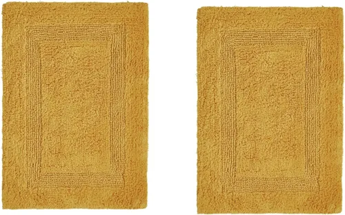 Vista 173 de Better Trends - Juego de 2 alfombras de baño 100% algodón, extra suaves, con borlas, de 17" x 24", alfombra de baño superabsorbente y reversible