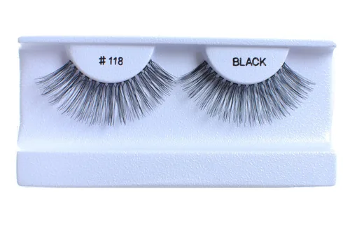 Vista 35 de 100 pares de pestañas postizas 100% cabello humano negro natural #412