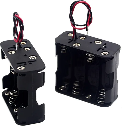 Vista 2 de Paquete de 2 8 pilas AA, soporte de batería de 12 V con cables de doble capa (cada capa carga cuatro pilas AA)